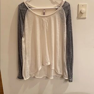 Grey and light cream long sleeve shirt